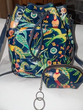 Patricia Nash Sabina  Floral Bird Of Paradise Bag with Coin Pouch